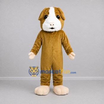 Custom Brown and White Dog Mascot Costume Adult Full Body Suit for Pet Events Custom Brown and White Dog Mascot Costume Adult Full Body Suit for Pet Events