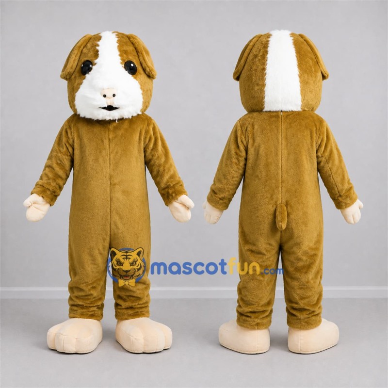 Custom Brown and White Dog Mascot Costume Adult Full Body Suit for Pet Events Custom Brown and White Dog Mascot Costume Adult Full Body Suit for Pet Events