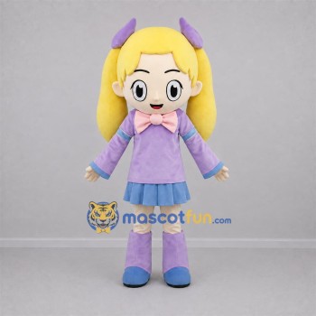 Custom Lavender and Blue Girl Mascot Costume Adult Full Body Suit for Birthday Parties Custom Lavender and Blue Girl Mascot Costume Adult Full Body Suit for Birthday Parties
