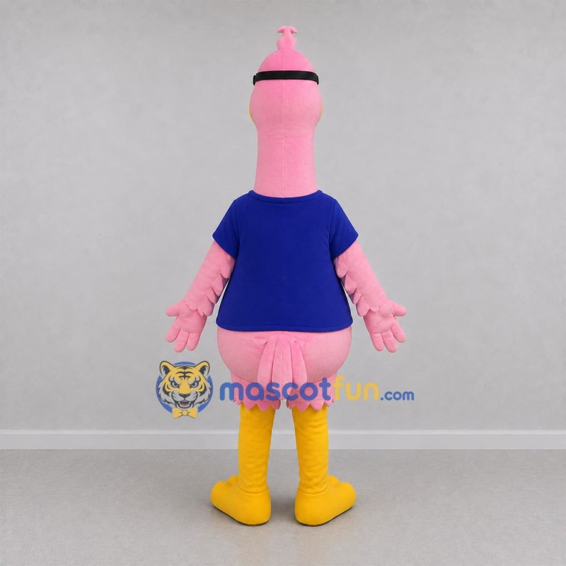 Custom Pink and Blue Tropical Bird Mascot Costume Adult Full Body Suit for Summer Events