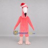 Custom Pink and Red Christmas Flamingo Mascot Costume Adult Full Body Suit for Christmas Events