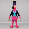 Custom Pink and Black Magician Bird Mascot Costume Adult Full Body Suit for Magic Shows