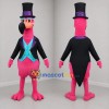 Custom Pink and Black Magician Bird Mascot Costume Adult Full Body Suit for Magic Shows
