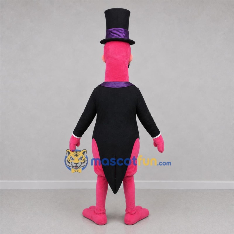 Custom Pink and Black Magician Bird Mascot Costume Adult Full Body Suit for Magic Shows