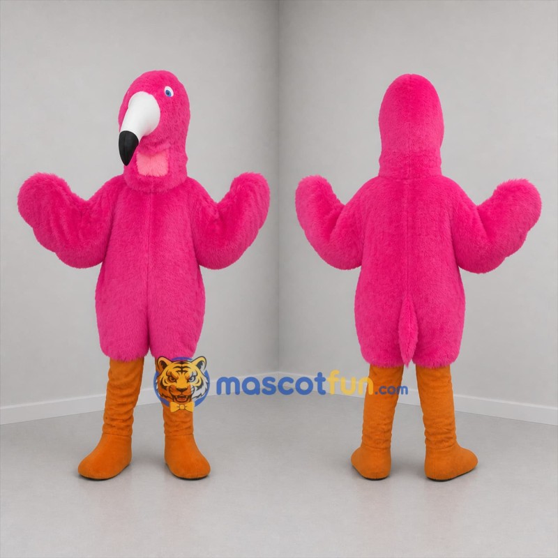 Custom Pink Flamingo Mascot Costume Adult Full Body Suit for Summer Events