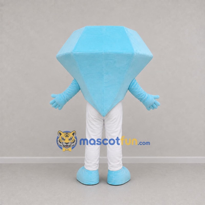 Custom Blue and White Diamond Mascot Costume Adult Full Body Suit for Jewelry Store Promotions