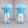 Custom Blue and White Diamond Mascot Costume Adult Full Body Suit for Jewelry Store Promotions