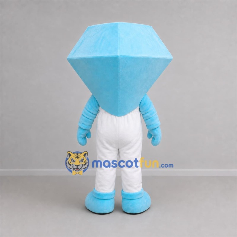Custom Blue and White Diamond Mascot Costume Adult Full Body Suit for Jewelry Store Promotions