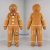 Custom Brown Gingerbread Man Mascot Costume Adult Full Body Suit for Christmas Events