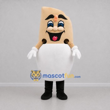 Custom Tan and White Wrapped Food Character Mascot Costume Adult Full Body Suit for Food Festivals