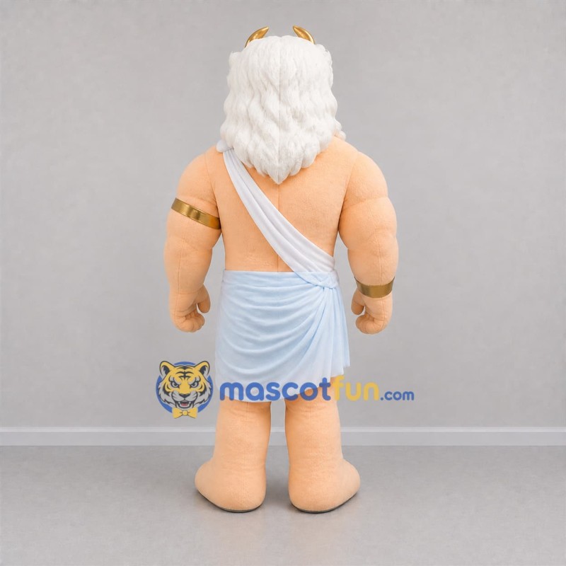 Custom White and Gold Sea God Mascot Costume Adult Full Body Suit for Ocean Events