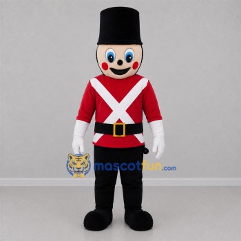 Custom Red and Black Toy Soldier Mascot Costume Adult Full Body Suit for Holiday Parades