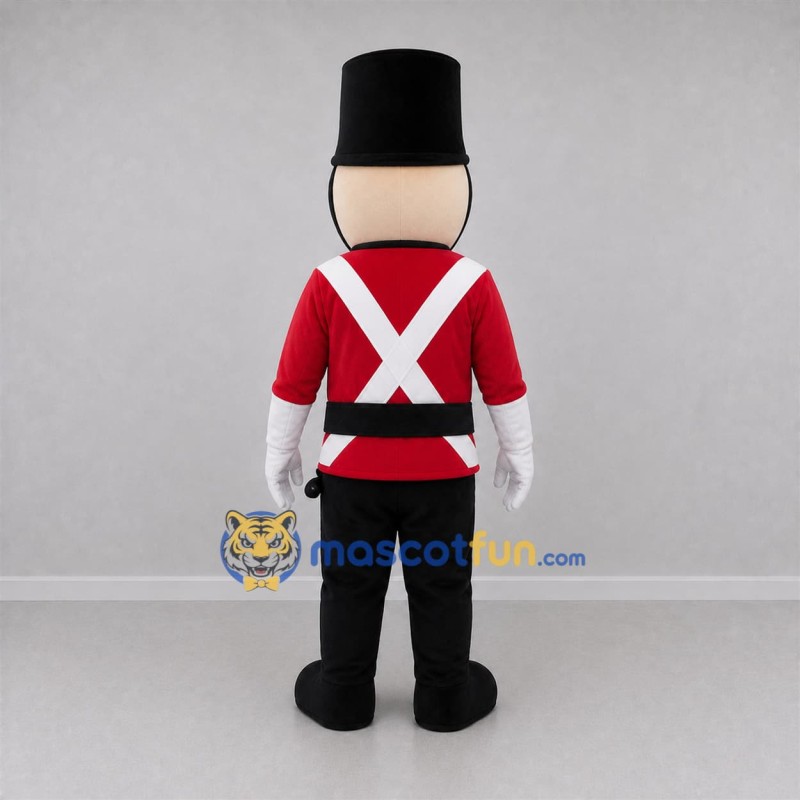 Custom Red and Black Toy Soldier Mascot Costume Adult Full Body Suit for Holiday Parades
