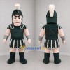 Custom Black and White Spartan Warrior Mascot Costume Adult Full Body Suit for Sports Events
