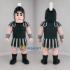Custom Black and White Spartan Warrior Mascot Costume Adult Full Body Suit for Sports Events