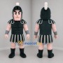 Custom Black and White Spartan Warrior Mascot Costume Adult Full Body Suit for Sports Events