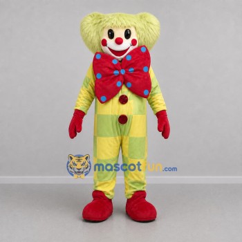 Custom Yellow and Green Clown Mascot Costume Adult Full Body Suit for Carnival Events