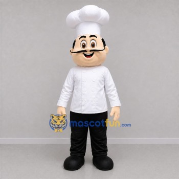 Custom White and Black Chef Mascot Costume Adult Full Body Suit for Food Festivals