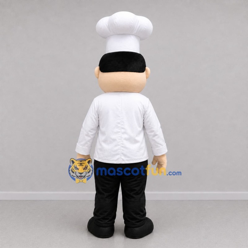 Custom White and Black Chef Mascot Costume Adult Full Body Suit for Food Festivals