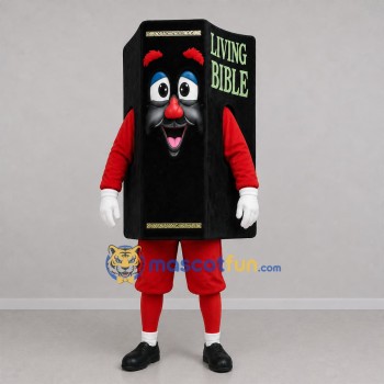 Custom Black and Red Bible Book Mascot Costume Adult Full Body Suit for Church Events