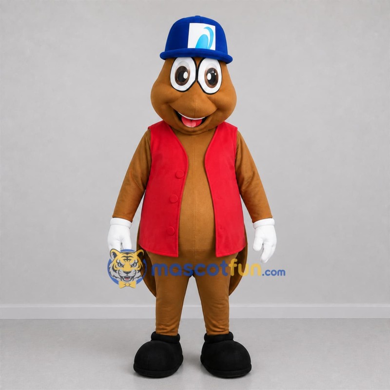 Custom Brown and Red Fish Mascot Costume Adult Full Body Suit for Aquarium Events