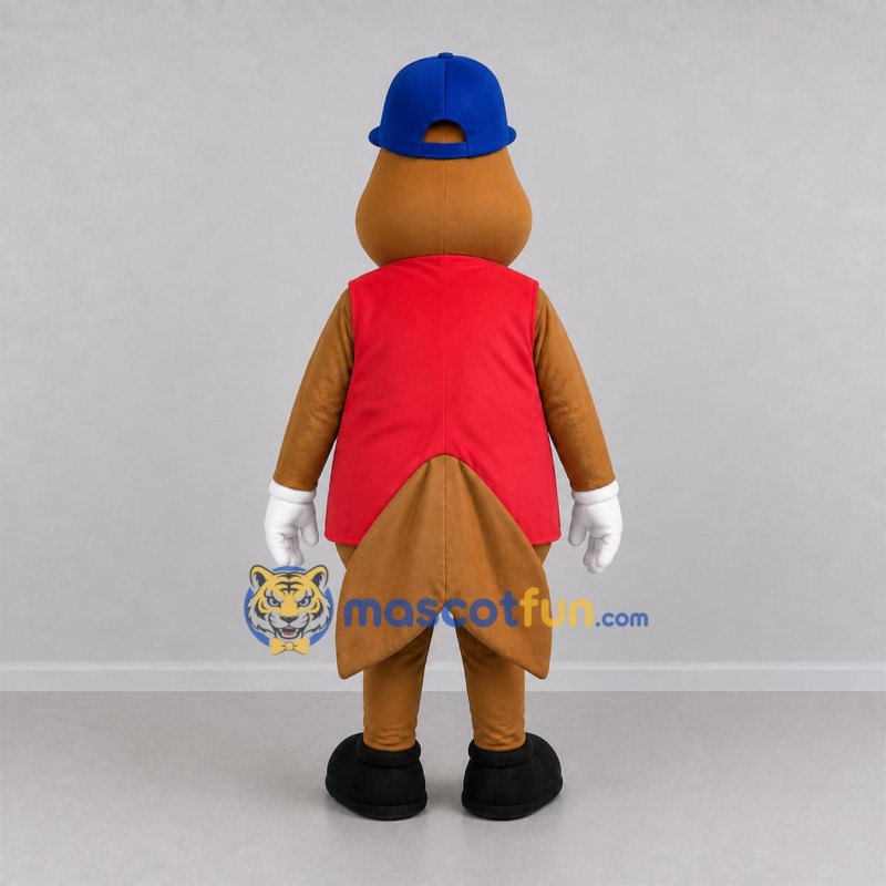 Custom Brown and Red Fish Mascot Costume Adult Full Body Suit for Aquarium Events