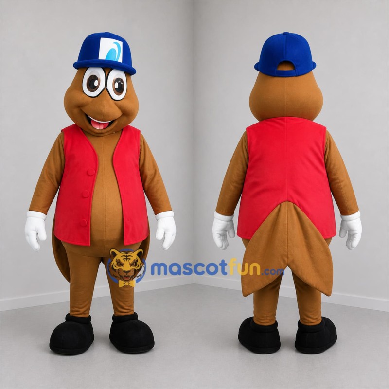 Custom Brown and Red Fish Mascot Costume Adult Full Body Suit for Aquarium Events