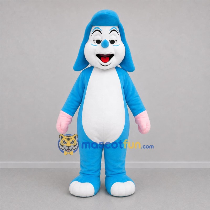 Custom Blue and White Bunny Mascot Costume Adult Full Body Suit for Spring Events