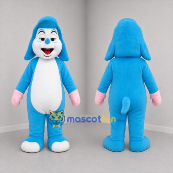Custom Blue and White Bunny Mascot Costume Adult Full Body Suit for Spring Events