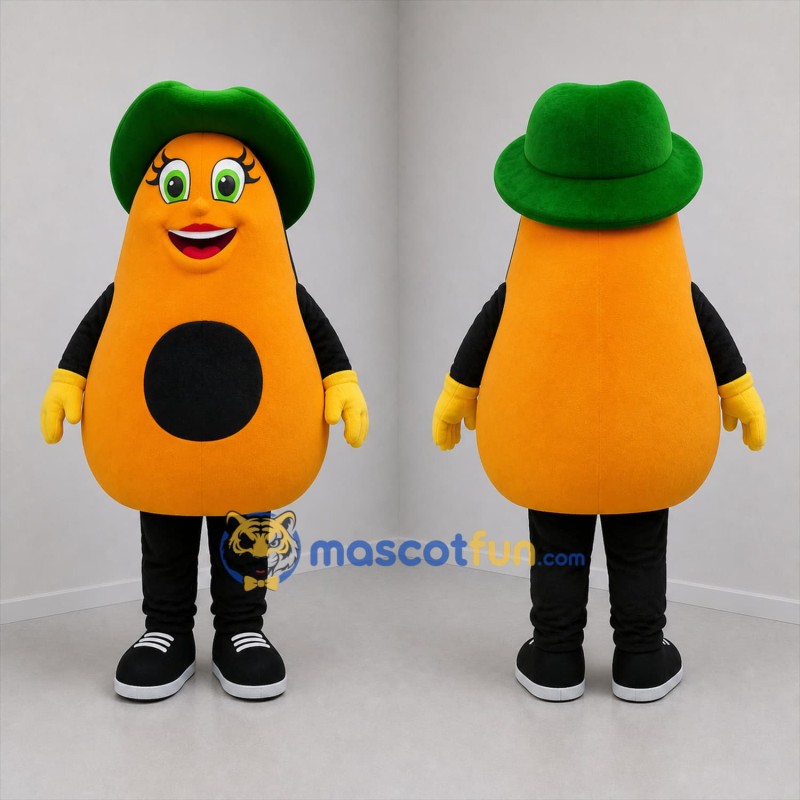 Custom Orange and Green Fruit Character Mascot Costume Adult Full Body Suit for Food Festivals