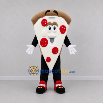 Custom White and Red Pizza Slice Mascot Costume Adult Full Body Suit for Restaurant Promotions