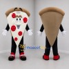 Custom White and Red Pizza Slice Mascot Costume Adult Full Body Suit for Restaurant Promotions