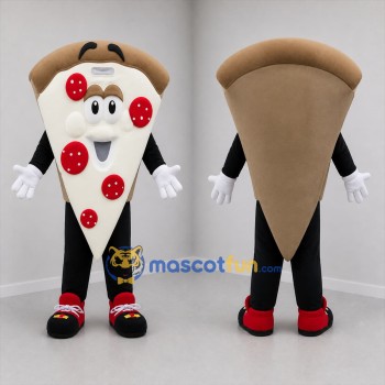 Custom White and Red Pizza Slice Mascot Costume Adult Full Body Suit for Restaurant Promotions