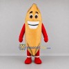 Custom Golden Brown and Red Pastry Mascot Costume Adult Full Body Suit for Bakery Promotions