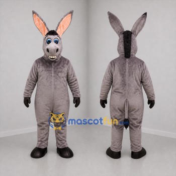 Custom Gray Donkey Mascot Costume Adult Full Body Suit for Farm Events