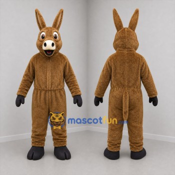 Custom Brown Donkey Mascot Costume Adult Full Body Suit for Farm Events