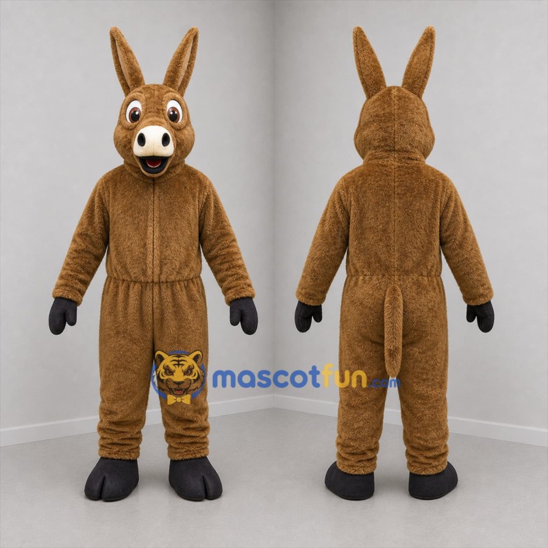 Custom Brown Donkey Mascot Costume Adult Full Body Suit for Farm Events