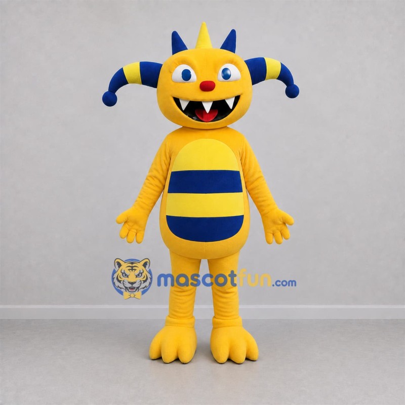 Custom Yellow and Blue Monster Mascot Costume Adult Full Body Suit for Birthday Parties