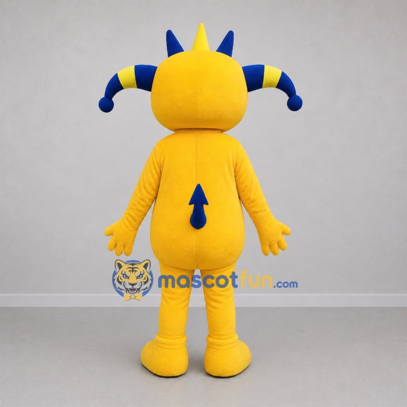 Custom Yellow and Blue Monster Mascot Costume Adult Full Body Suit for Birthday Parties