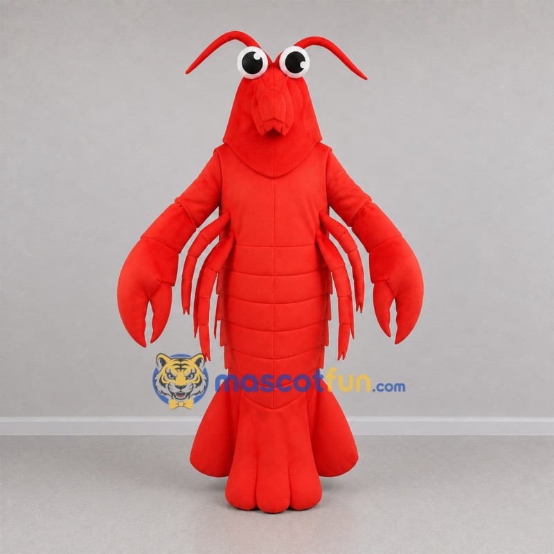 Custom Red Lobster Mascot Costume Adult Full Body Suit for Seafood Festivals