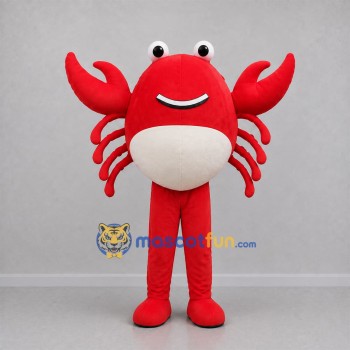 Custom Red and White Crab Mascot Costume Adult Full Body Suit for Seafood Festivals