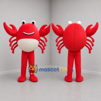 Custom Red and White Crab Mascot Costume Adult Full Body Suit for Seafood Festivals