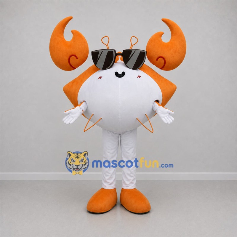 Custom Orange and White Crab Mascot Costume Adult Full Body Suit for Beach Events