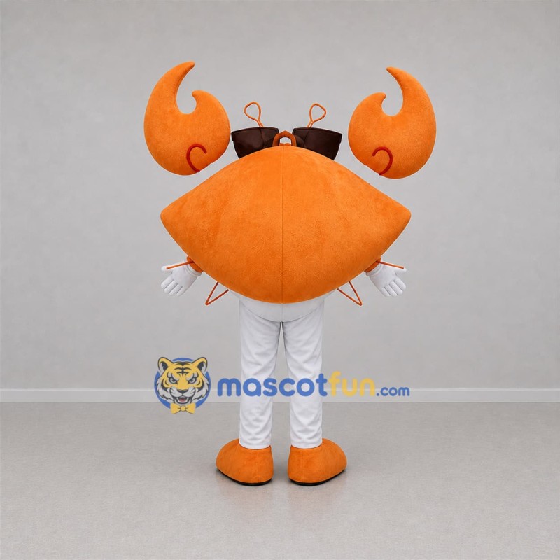 Custom Orange and White Crab Mascot Costume Adult Full Body Suit for Beach Events
