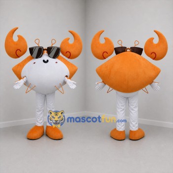 Custom Orange and White Crab Mascot Costume Adult Full Body Suit for Beach Events