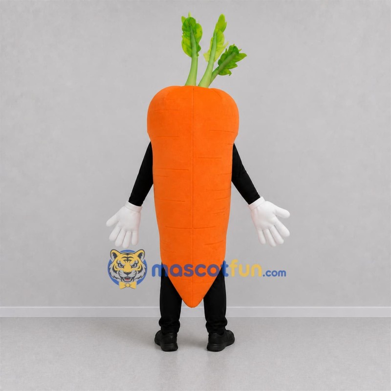Custom Orange and Green Carrot Mascot Costume Adult Full Body Suit for Farmers Markets