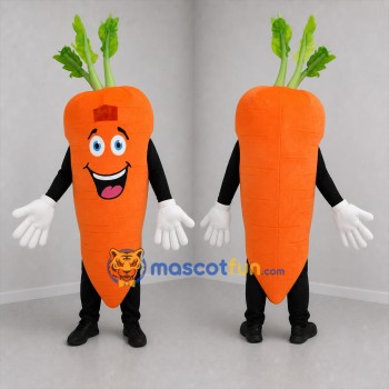 Custom Orange and Green Carrot Mascot Costume Adult Full Body Suit for Farmers Markets