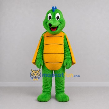 Custom Green and Yellow Dragon Mascot Costume Adult Full Body Suit for Birthday Parties