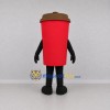 Custom Red and Brown Coffee Cup Mascot Costume Adult Full Body Suit for Cafe Promotions