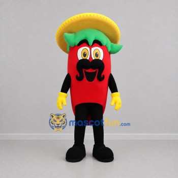 Custom Red and Yellow Chili Pepper Mascot Costume Adult Full Body Suit for Food Festivals